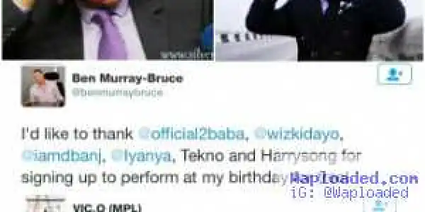 Vic O Offers To Perform For Free At Ben Bruce’s Birthday